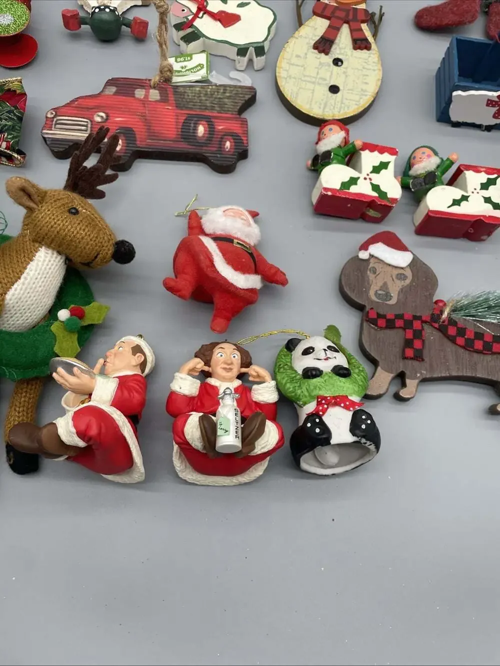 Lot of Christmas Ornaments Many Vintage Mixed Materials 31 Pieces